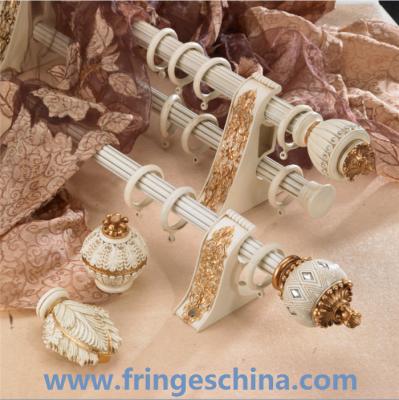 China Hot selling delicate aluminum curtain rod pipe resin finials for home decoration for sale