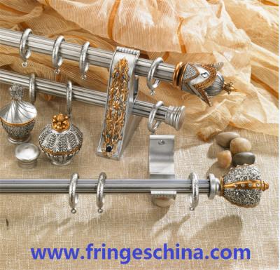 China Hot selling delicate aluminum curtain rod pipe resin finials for home decoration for sale