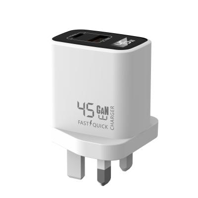 China 45W GaN Fast Charging USB C Charger Display Color Adapter For Laptops, Smart Phones, Tablets And Thousands for sale
