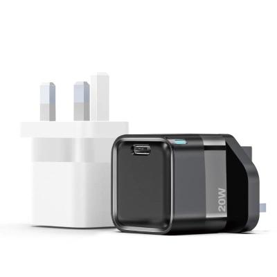 China GaN USB Charger LX PD 20W Fast Charger with Light Black/White or OEM 100-240Vac 5V 3A 9V 2.22A 12V 1.67A 20W for sale