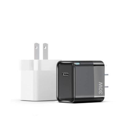 China 30W Type C Fast Charger with Light , GaN USB C Charger Black/White or Custom Color for sale