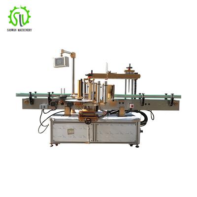 China Automatic Round Beverage Solution Bottle Double Sides Label Applicator Equipment Water Labeling Machine for sale