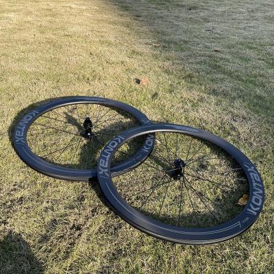 China Road Bikes 700C Road Bicycle Carbon Wheelset 50mm Carbon Fiber Bike Wheels 24H Powerway Carbon Wheel Set for sale