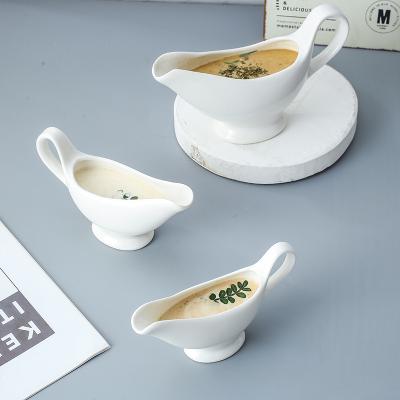 China Modern Scandinavian Viable Restaurant Hotel China Sauce Dish With Exquisite Handle China Sauce Tableware for sale