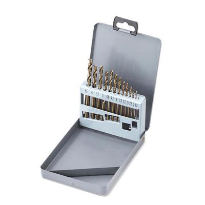 China For Stainless Steel and Hard Metal Drilling 19pcs DIN338 Standard 135 Degree Point Split Shank Quick Change Shank Tip High Speed Steel Hss Metal Twist Drill Bit Set for sale