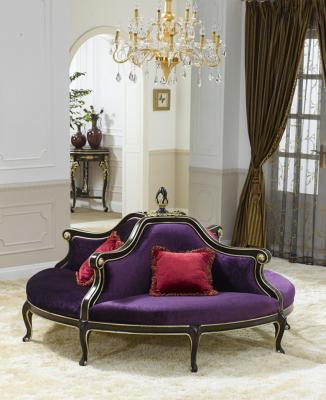 Chine Velours pourpre vert français antique Chaise Lounge Classic à vendre