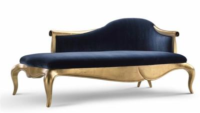 Chine Tissu noir Chaise Lounge de luxe de velours à vendre