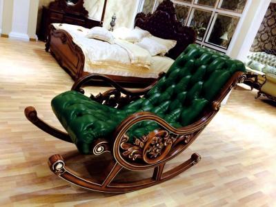 Chine Chaise de basculage moderne de Relex de style de salon européen en bois vert de chaise longue à vendre
