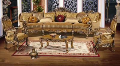 Κίνα 3 Seater ξύλινος πολυτέλειας ελαστικός γαλλικός μπαρόκ καναπές ISO9001 ανθεκτικότητας καναπέδων καθορισμένος υψηλός προς πώληση