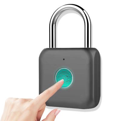 China Wechat Key Security Luggage Lock Zinc Alloy Safe Smart Padlock Fingerprint Swiping Control Unlock With Night Vision for sale
