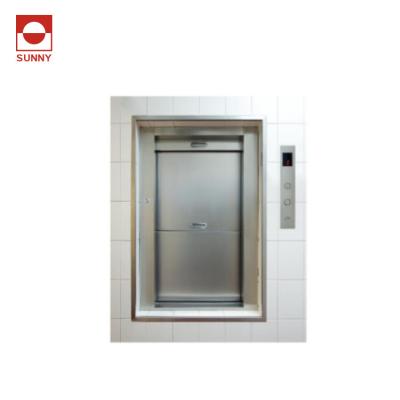 China Guided Open Elevators Sliding Door Dumbwaiter Goods Lift Car Design for sale
