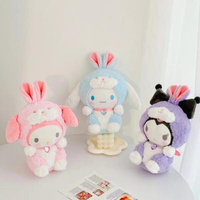China Cute Changing Soft Smooth Plush Toy Festival Gift Doll Cartoon XUX Clothes Rabbit Ear Kuromi Plush Toy PP Cotton Plush Toy for sale