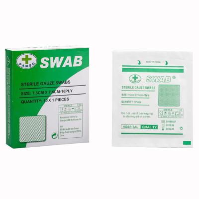 China Swabs CE Certified Medical Sterile Gauze Pad Wound Cleaning Gauze Swab Block Degreased Gauze Piece for sale