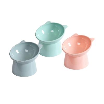 China Plastic Stocked As Ceramic Expanded Cat Bowl Anti Vomit Food Bowl For Cats for sale