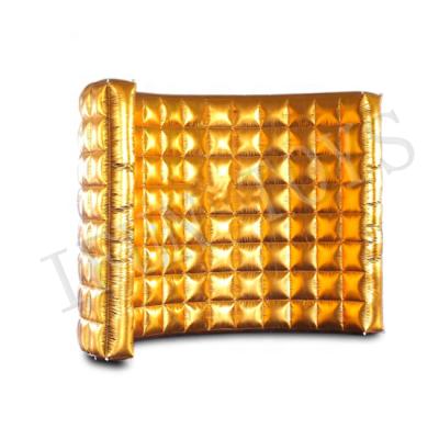 China Photo Booth Inflatable Enclosure Or Backdrop Gold LED Light Curved Wall For Event Inflatable Portable Photo Booth Wall for sale