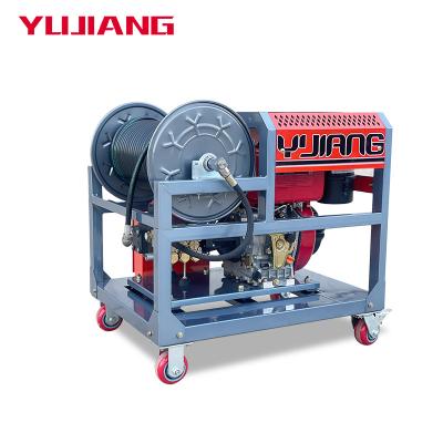 China Drainage pipe cleaning YUJIANG 24HP 2900psi flow rate 70lpm benzin High Pressure Washer sewer jetting kanal machine pressure washer sewer hose for sale