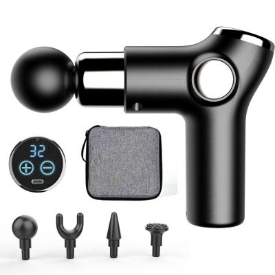 China 2021 New Hot Amazon Dirty Pistola de Masaje LCD 32 LCD Display Touch Screen Speed Mini Massager Muscle Fascia Massage Gun 6 Speed Vibration for sale