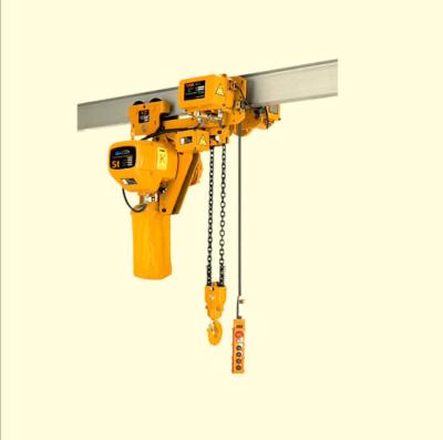 China Goods Height Low Headroom Lifting 380v High Speed Stage 3 Stage Electric Lift 2ton 2t 3t Chain Hoist With Monorail Trolley 500kg 1000kg for sale