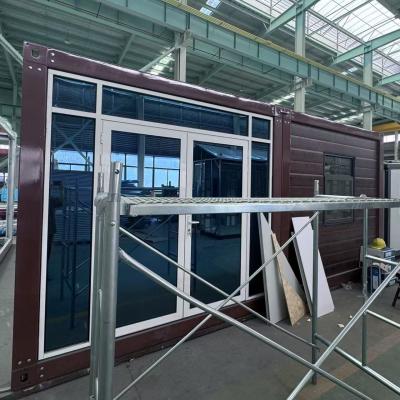 China Double-panel glazen gordijn module gegalvaniseerd frame plug play ontwerp Te koop