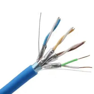 China FFTP CAT8 Ethernet Cable 2000 MHz Bandwidth 22AWG Stranded Blue PVC Jacket 50meters for sale