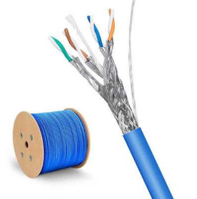China SFTP CAT7 23AWG 600MHz Blue PVC Network Cable For 10Gbps Data Transfer for sale