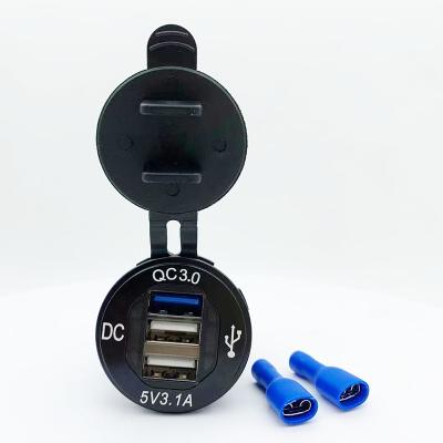 China Universal Metal Car Charger QC 3.0 Multi-port Car USB Charging Multi-port Car Modified Fast Plug Car Charger for sale