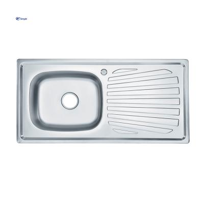 China Without Faucet Hot Selling Single Bowl Kitchen Sinks Stainless Steel Hardware Furniture Sink for sale