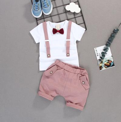 China 2018 Summer Kids Boys Clothes Eco Friendly Hot Selling Stripe Design Stripe Set Little Boy Clothing Sets for sale