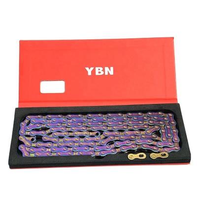 China YBN 12-Speed Titanium Bicycle Chain 12v Multicolor Current Chain Mtb High Strength Titanium Bicycle Accessories Compatible With SHIMANO for sale