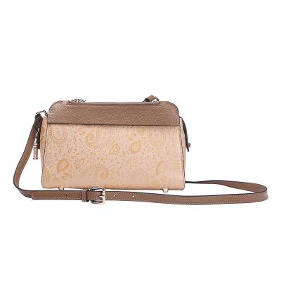 China Fashion OEM ODM Factory Direct Women Leather Handbags Embossed Pattern Vintage Style Cross - Body Shoulder Bags for sale
