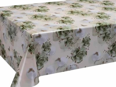 China Polyester 54 Inch Square Wipe Clean Vinyl Tablecloth Stain Proof 0.30mm Thickness en venta
