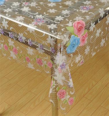 China Cara gruesa a prueba de calor de Art Floral 0.1m m del mantel del PVC Wipeable una que imprime el 1.37m en venta