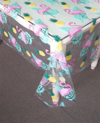 China PVC transparente plástico 0.10m m 180GSM grueso Oilproof de Rolls de los manteles en venta