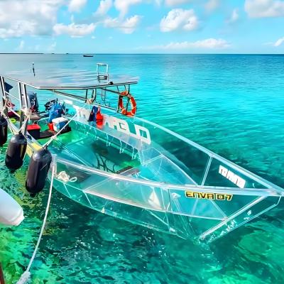 China High Light Transmission Clear Polycarbonate Boat And Crystal Bench For Unique Tour Experience for sale