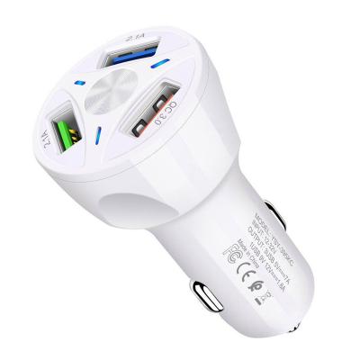 China Universal 2021 QC3.0 2.1A 2.1A 3 USB Mobile Accessories Fast Car Charger Adapter Drop Shipping Left Car Charger for sale