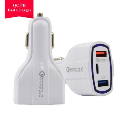 China Universal Universal Battery Power Bank Charger 3.1A Car Adapter Car Charger QC Palladium Fast Car Charger With Package for sale