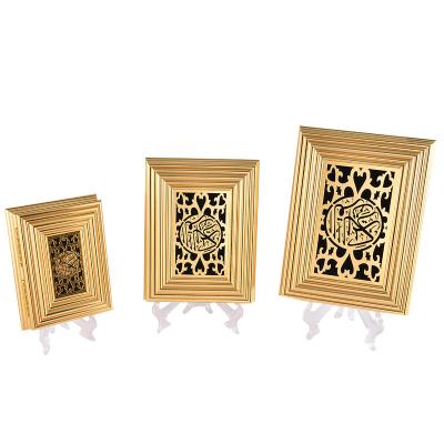 China Hot Wholesale Popular Art 2022 3 Sizes Muslim Strip Side Quran Koran Book Box Gift Box Wooden Bookcase for sale