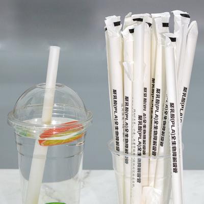 China Wholesale custom disposable logo 210mm PLA boba tea juice bamboo fiber drinking straws for sale