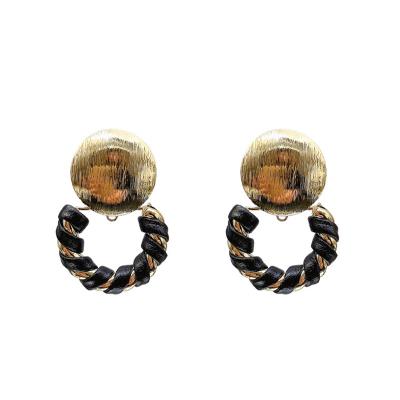 China FASHIONABLE Luxury High Gold Plated Stainless Steel Earrings Jewelry Twist Braided Chunky Hoop Earrings for sale