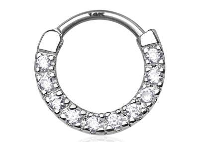 Chine Anneau articulé sans couture de Clicker de cartilage, anneau de nez de l'or 14k blanc à vendre