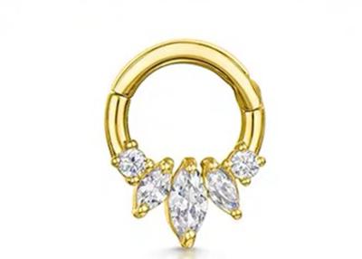 Chine Clicker d'or de Marquise Cut 14K perçant la griffe quatre plaçant le type pour le nez de Daith de septum à vendre