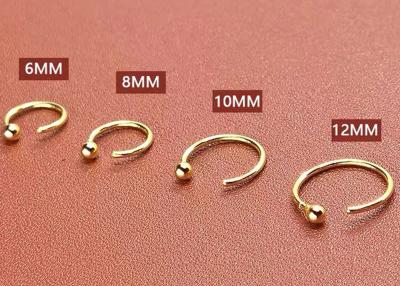 Chine Clicker articulé sans couture 16g-40g de l'or 14K pour le tragus de cartilage à vendre