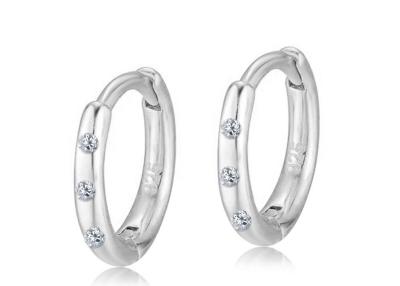 China 0.06ct Diamond Huggie Hoop Earrings 8mm 7mm 6mm size 1.3-1.5g Weight for sale
