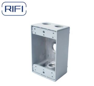 China Aluminum One Gang / Two Gang / Round Junction Grey Electrical Outlet Box With Lug for sale