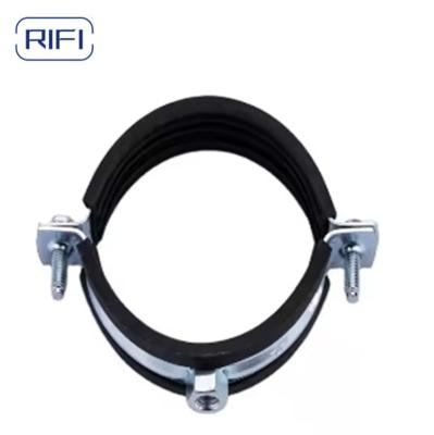 China Rifi Standard Hose Rubber Clamp Steel Cable Double Pipe Clamp with Rubber for sale