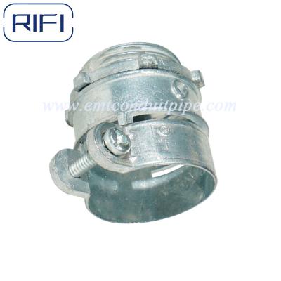 China Galvanized Steel Flexible Conduit Fittings Squeeze Connector Straight And 90 Degree for sale