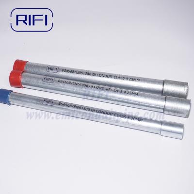 China BS4568 HDG-elektrische GI-kabelleiding met metrische draadstaalkoppeling en gekleurde plastic dop Te koop