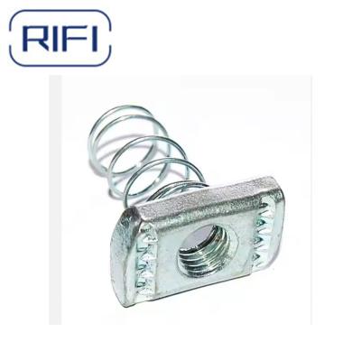 China Bevestigingsmiddel M10*8 Unistrut Noot M3 M6 M8 Staal gegalvaniseerd kanaal veernoot Te koop