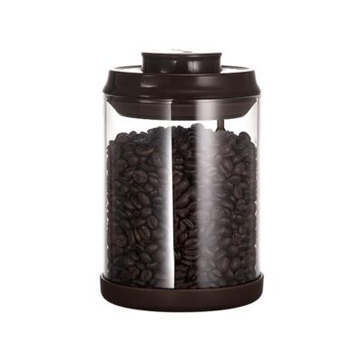 China AnKou High Freshness Retention Borosilicate Glass Jars With Lids Airtight Tea Sugar Coffee Canister With CO2 Valve - Airtight Coffee Canister for sale