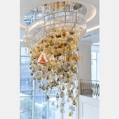 China Modern Crystal Chandelier Lights Glass Linear Chandelier For Five Hotel Decoration for sale